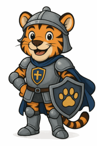 20250916_1316_Knightly Tiger Cartoon_simple_compose_01k59vtpteet9r5cjhn44fzjmv